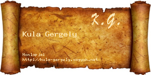 Kula Gergely névjegykártya